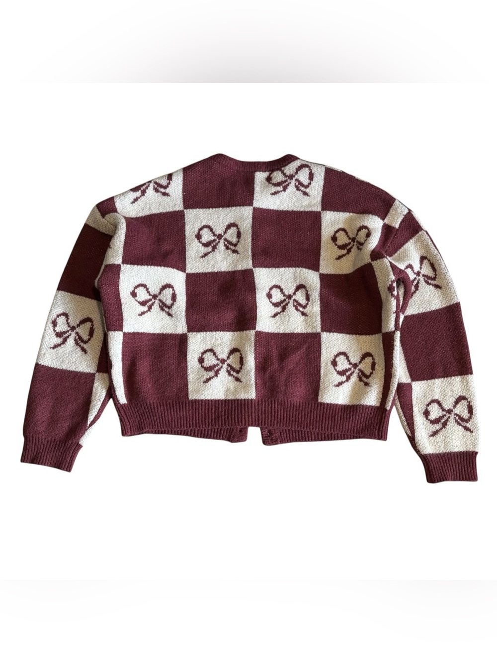 Lisa Says Gah Lauda Cardigan Women’s Size M/L In Burgundy - Picture 6 of 8